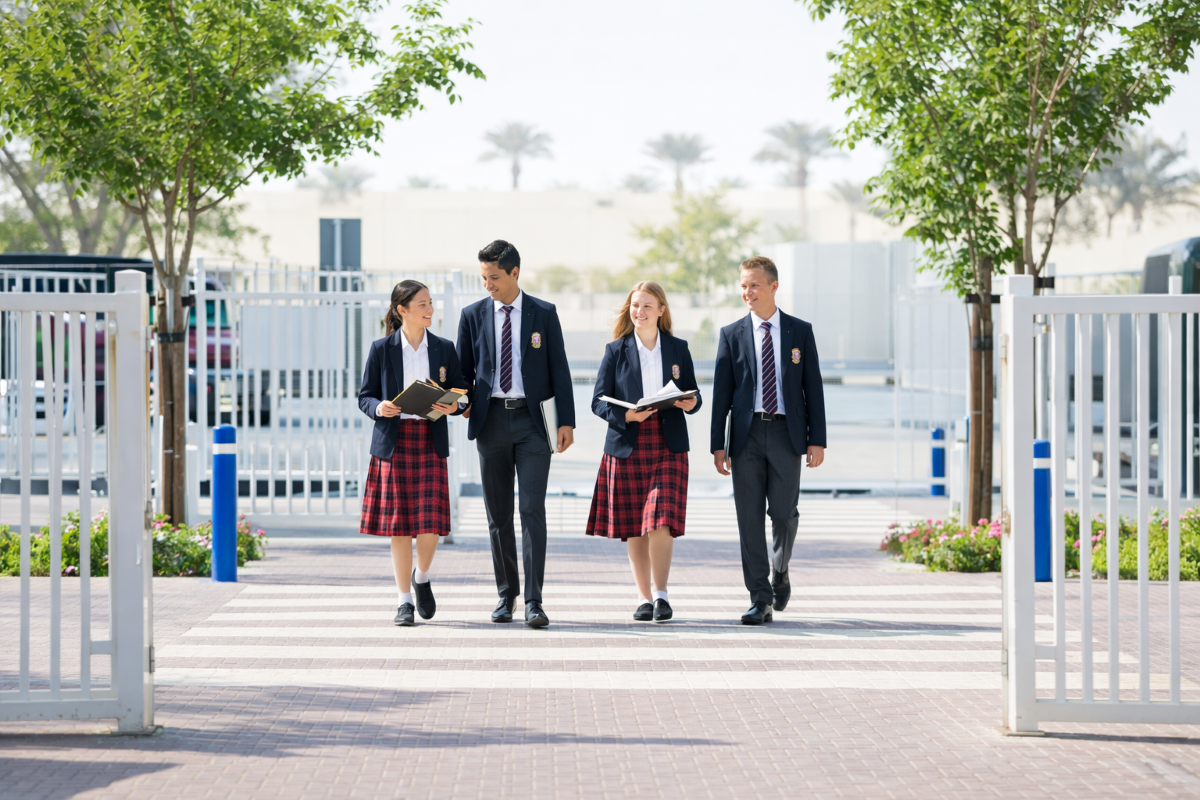 Students in school uniforms at King's School Dubai